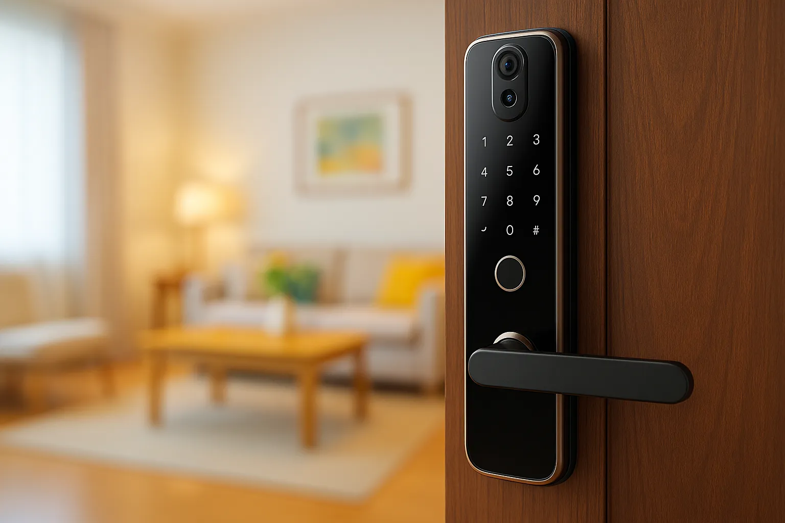 Cerradura digital con cámara y notificación en el celular